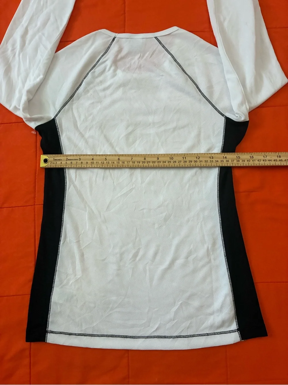 Alo Shirt Womens Medium Alo CoolFit White & Black Long Sleeve Performance